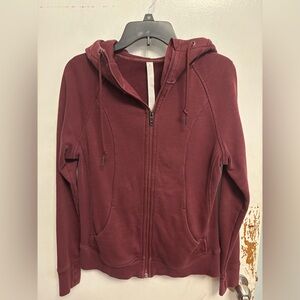 CRZ YOGA Zip-Up Hoodie in Deep Burgundy
